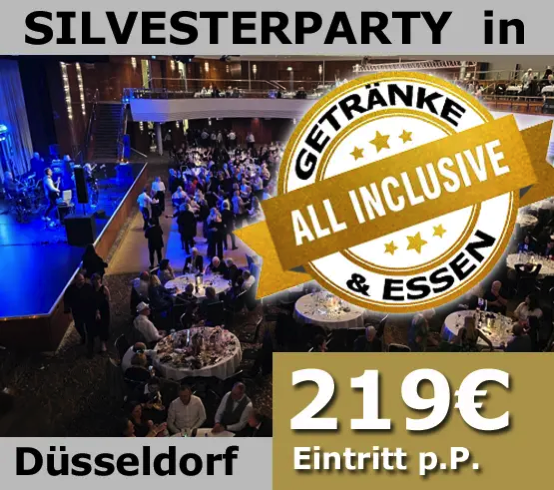 Die beste Silvesterparty in Düsseldorf mit Showprogramm und Gala-Buffet