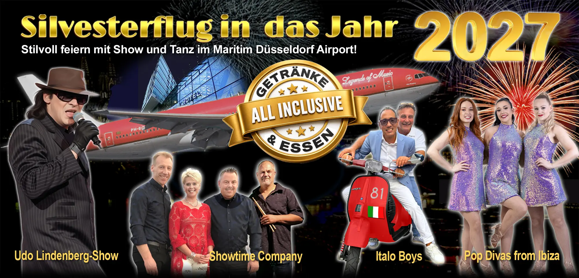Die beste Gala-Silvesterparty mit Show programm und Galabuffet in Düsseldorf 2026