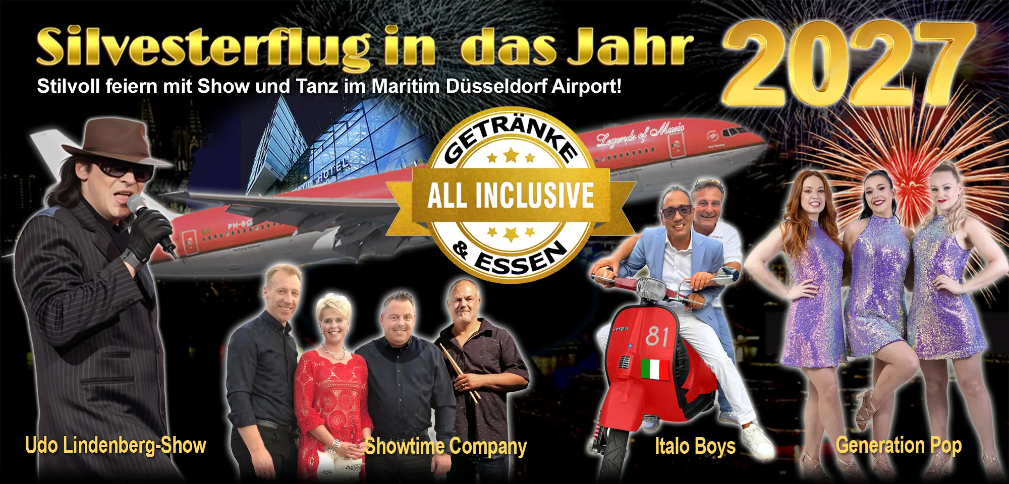Die beste Gala-Silvesterparty mit Show programm und Galabuffet in Düsseldorf 2026