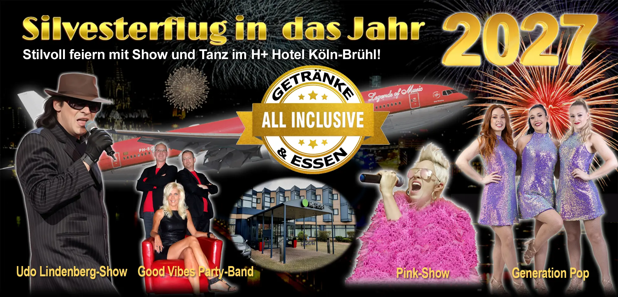 Silvesterparty Köln 2026 im Leonardo Royal Hotel am Stadtwald mit Showprogramm, Galabuffet und All-Inclusive Getränken